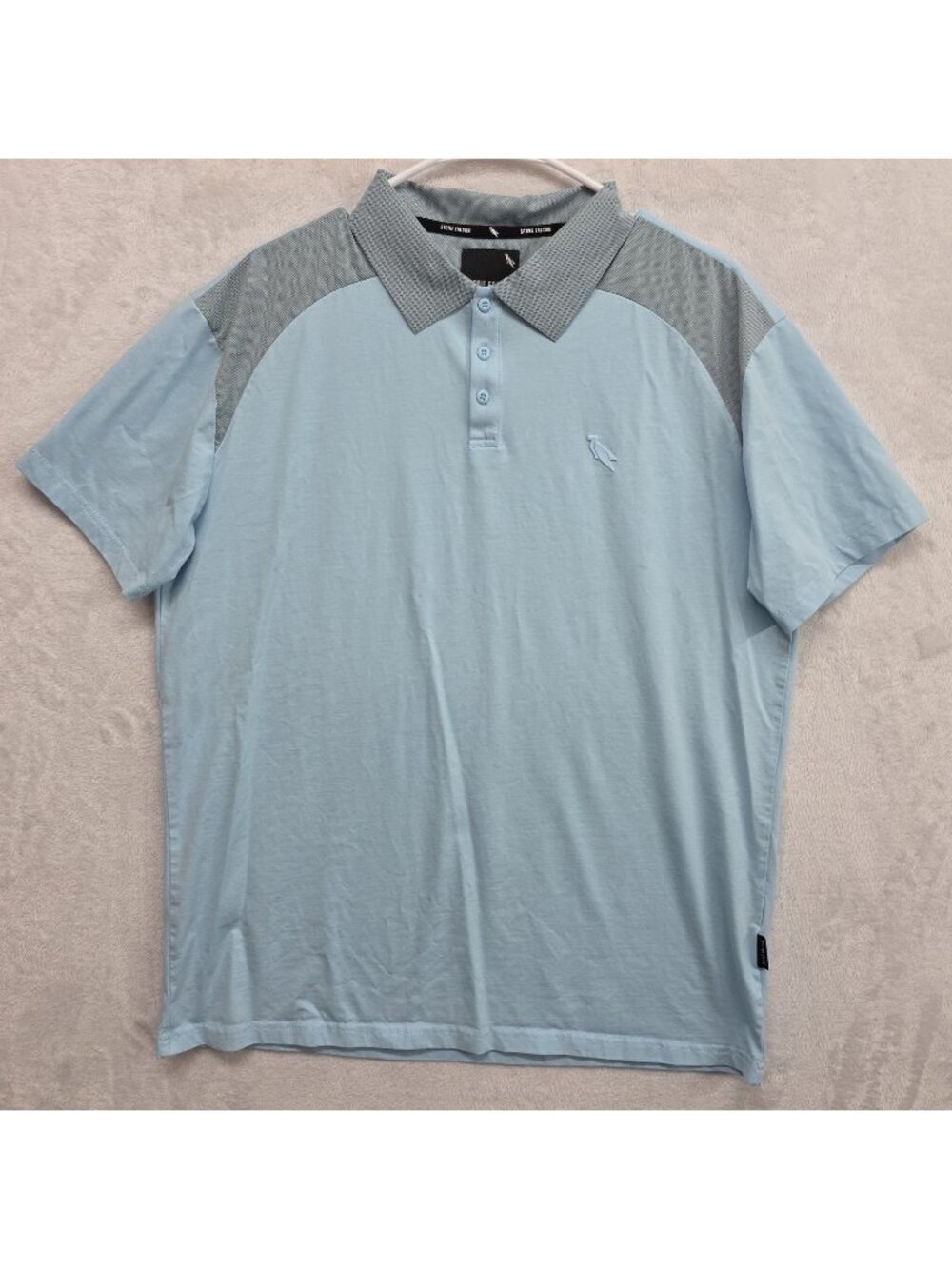 Stone Falcon Polo Shirt Men's XL Blue Gray Athletic Golf Stretch Performance